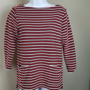 J. Jill stripped shirt red white black XS pockets